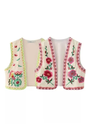 ' Zachary' Versatile Embroidered Vest Top