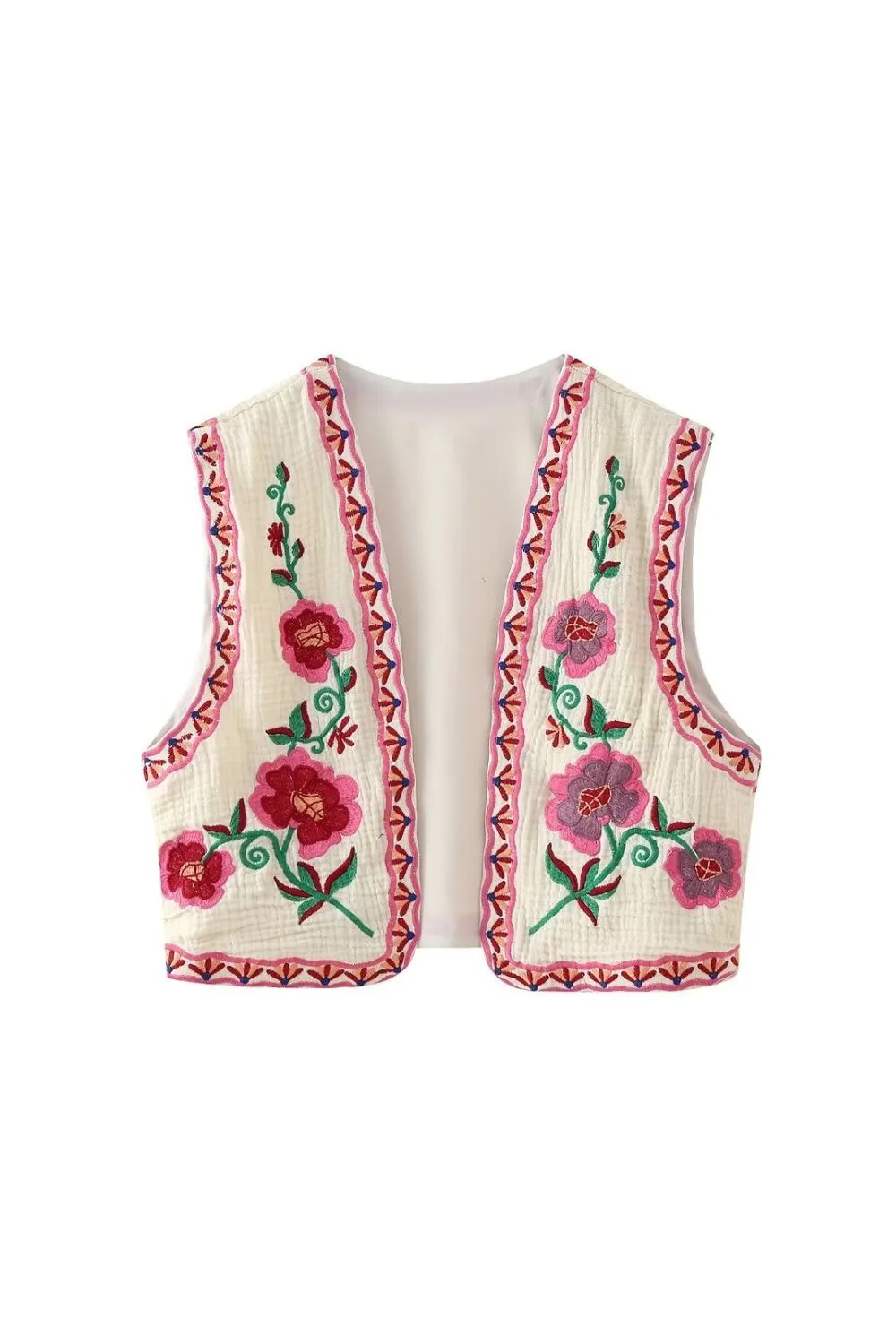 ' Zachary' Versatile Embroidered Vest Top