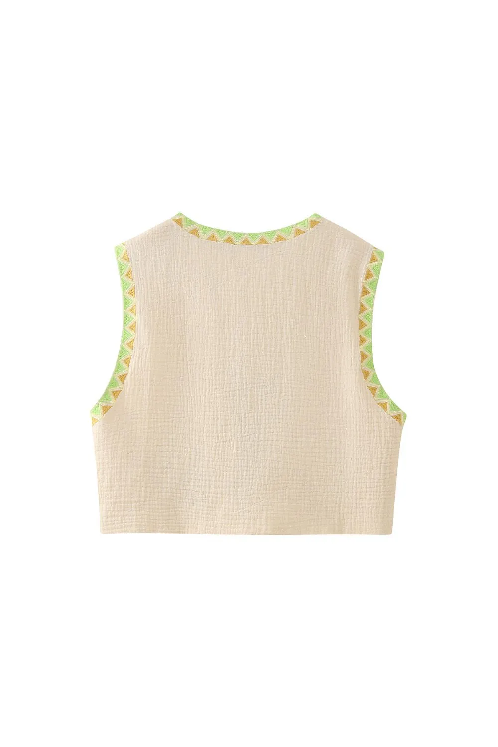 ' Zachary' Versatile Embroidered Vest Top