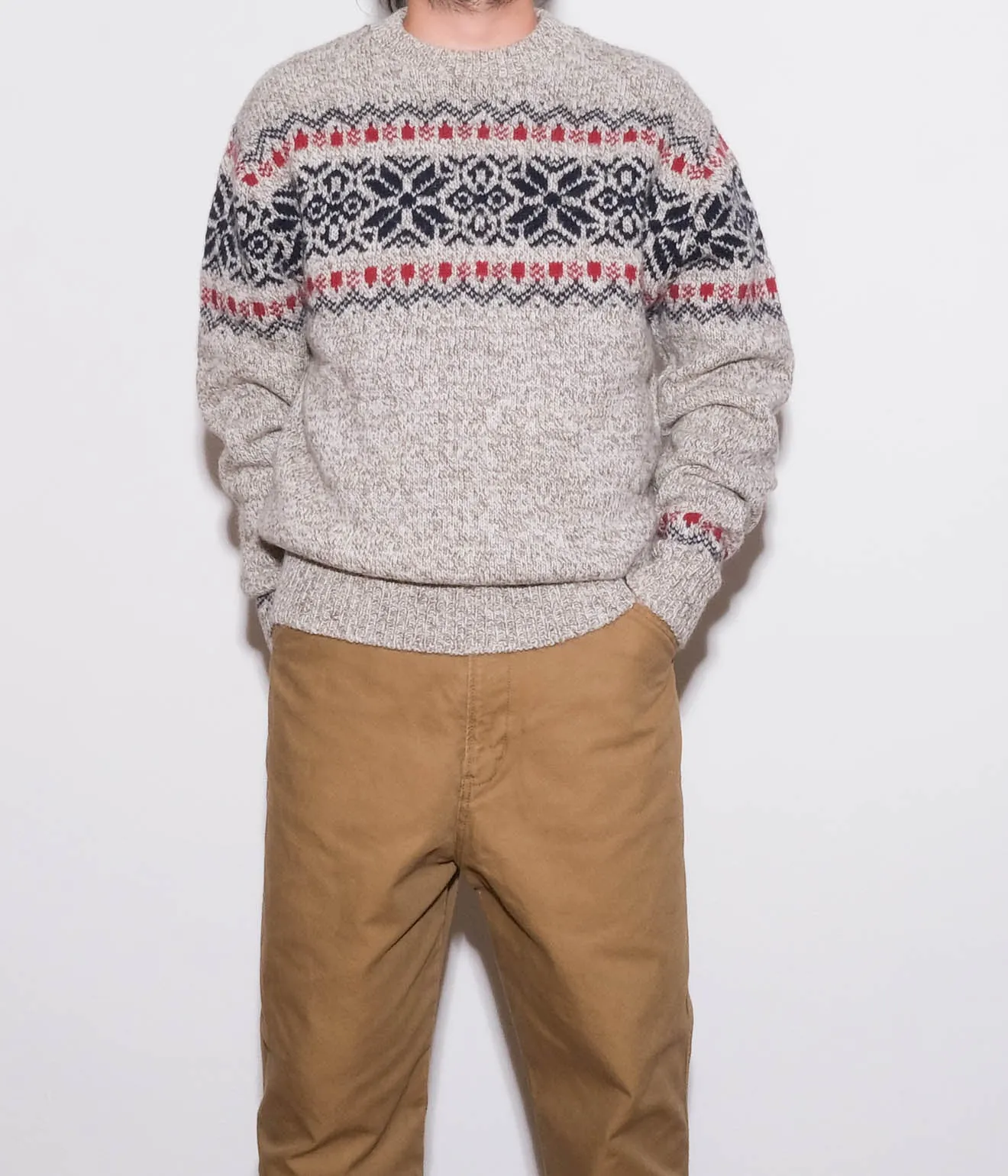 80's L.L.Bean Snow Pattern Sweaters (Grey)