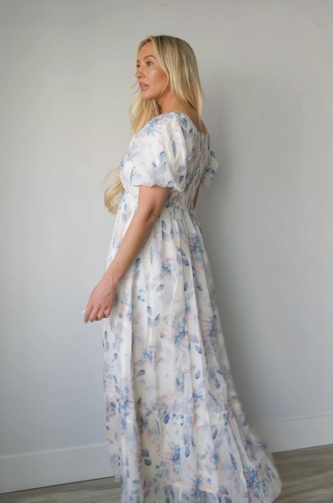 Aria Square Neck Floral Dress