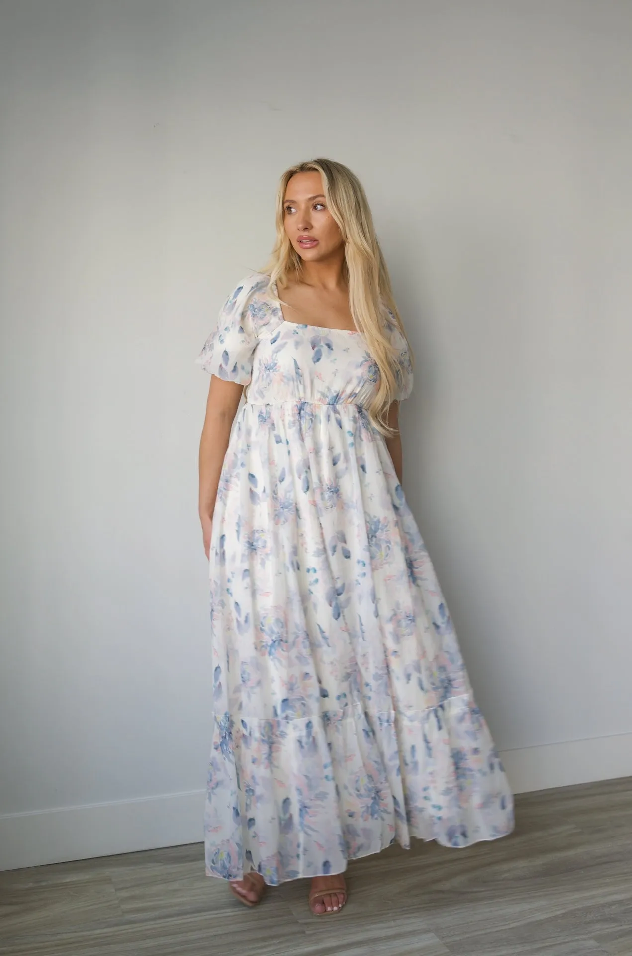 Aria Square Neck Floral Dress