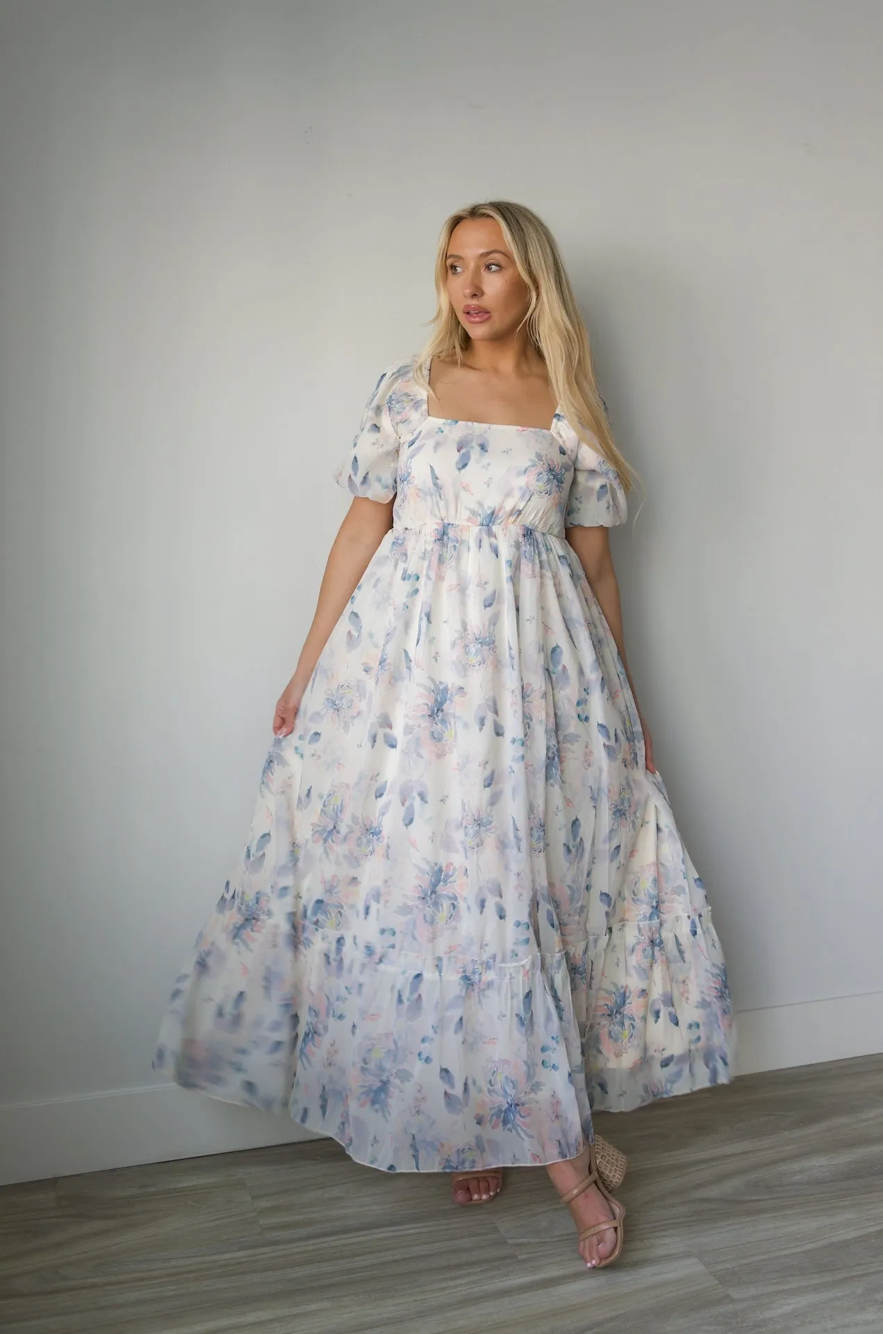 Aria Square Neck Floral Dress