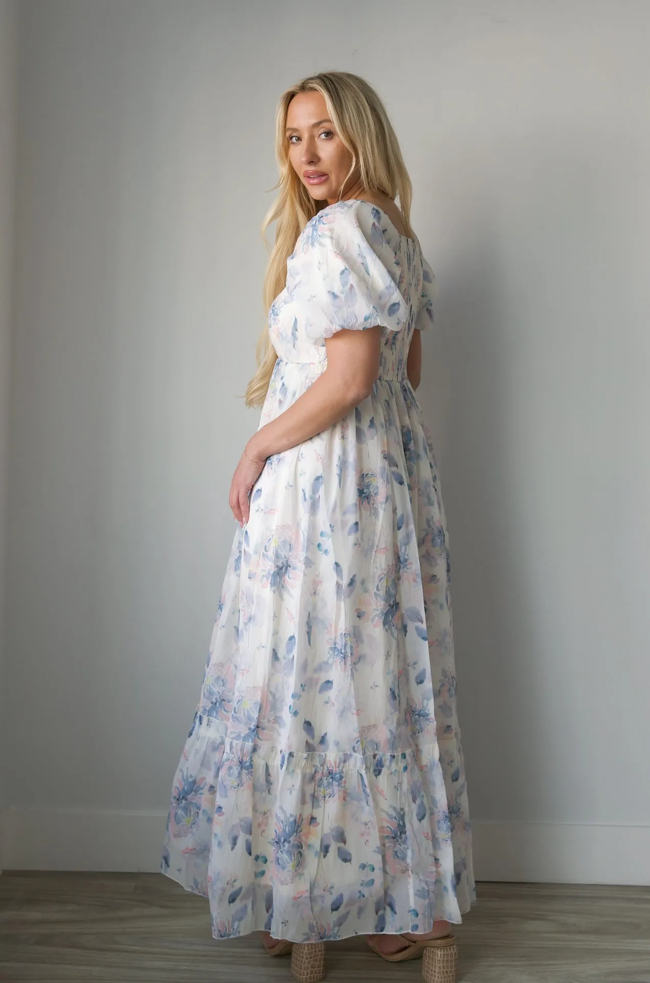 Aria Square Neck Floral Dress