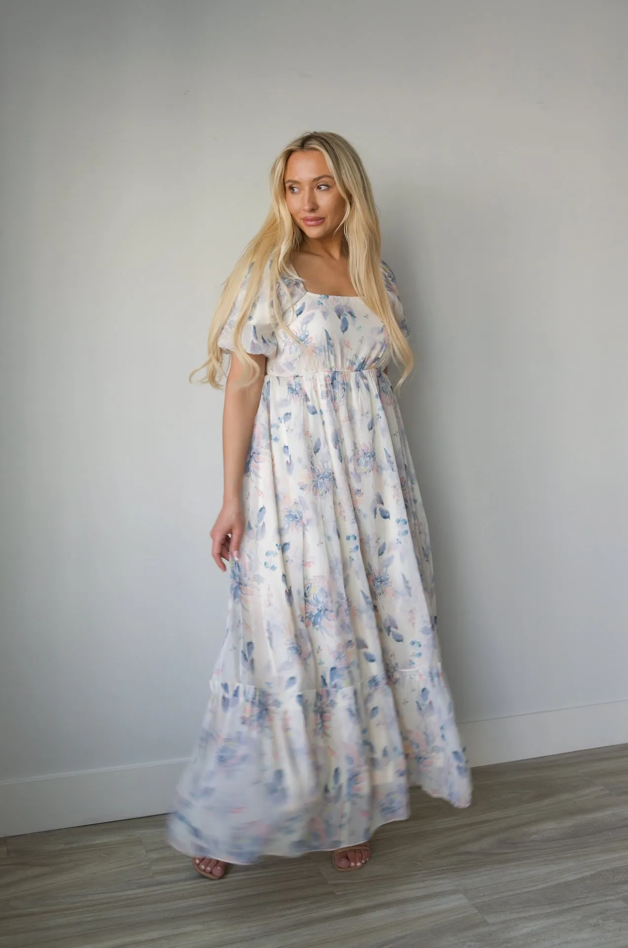 Aria Square Neck Floral Dress