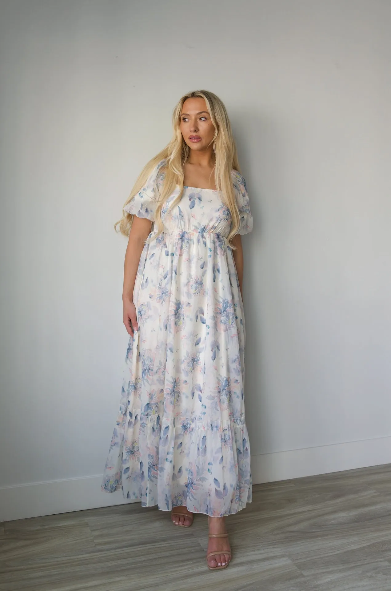 Aria Square Neck Floral Dress