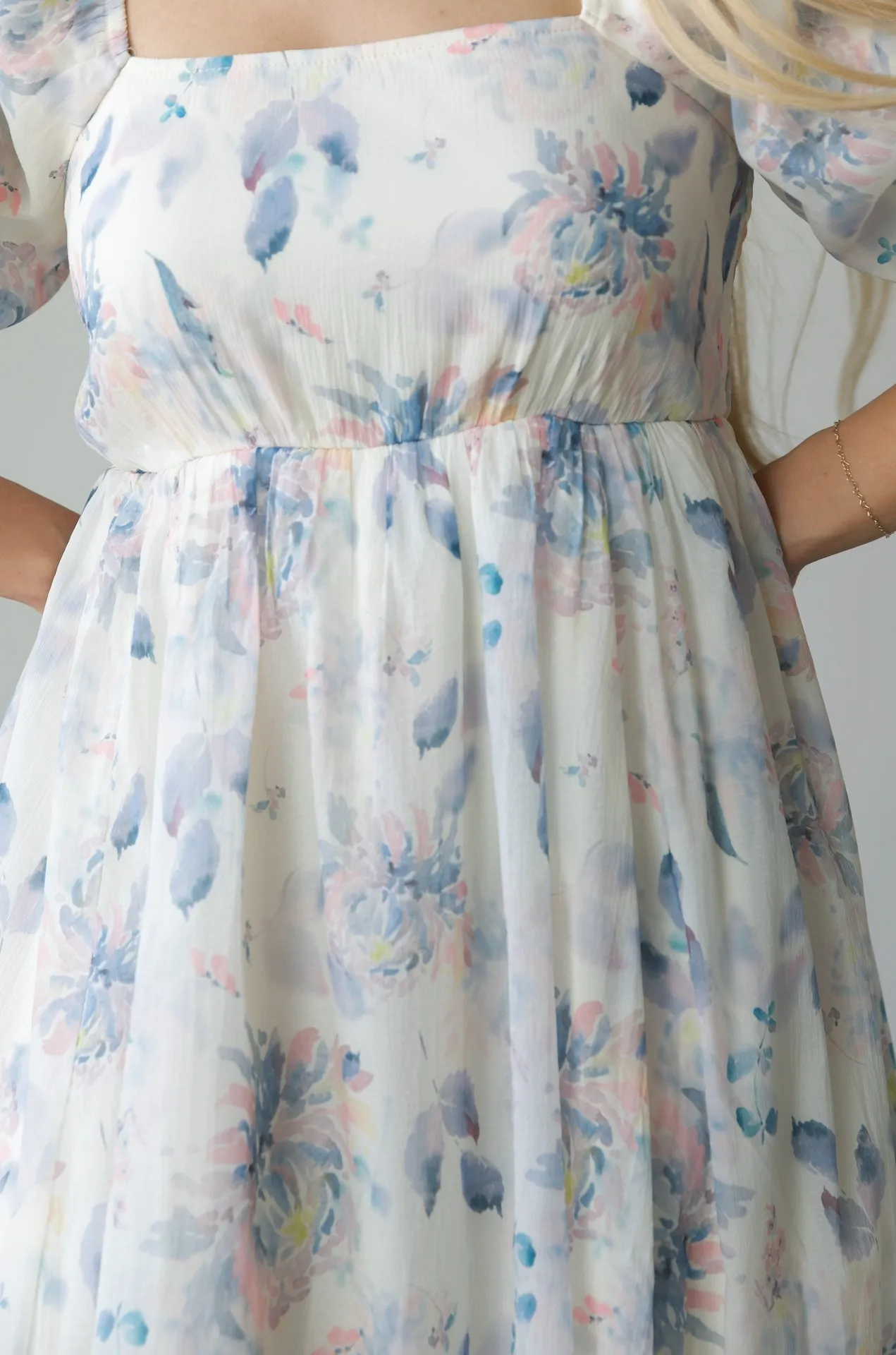 Aria Square Neck Floral Dress