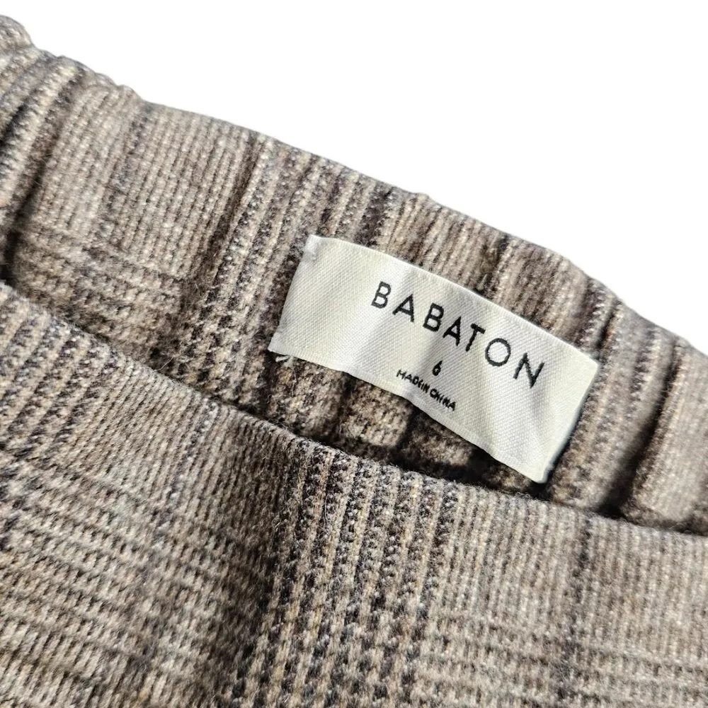 Aritzia Babaton Cohen Wool Cashmere Plaid Check Crop Pant