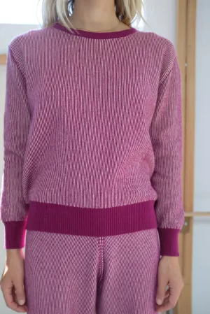 Beklina Cashmere Ribbed Crew Sweater Baya/Petal