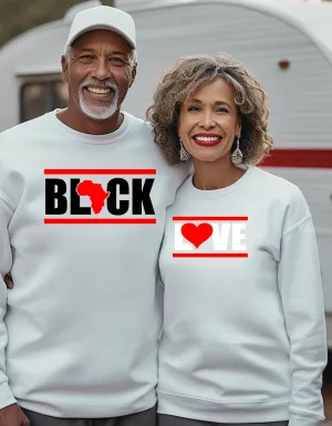 Black Love Couple Unisex Crewneck Sweaters