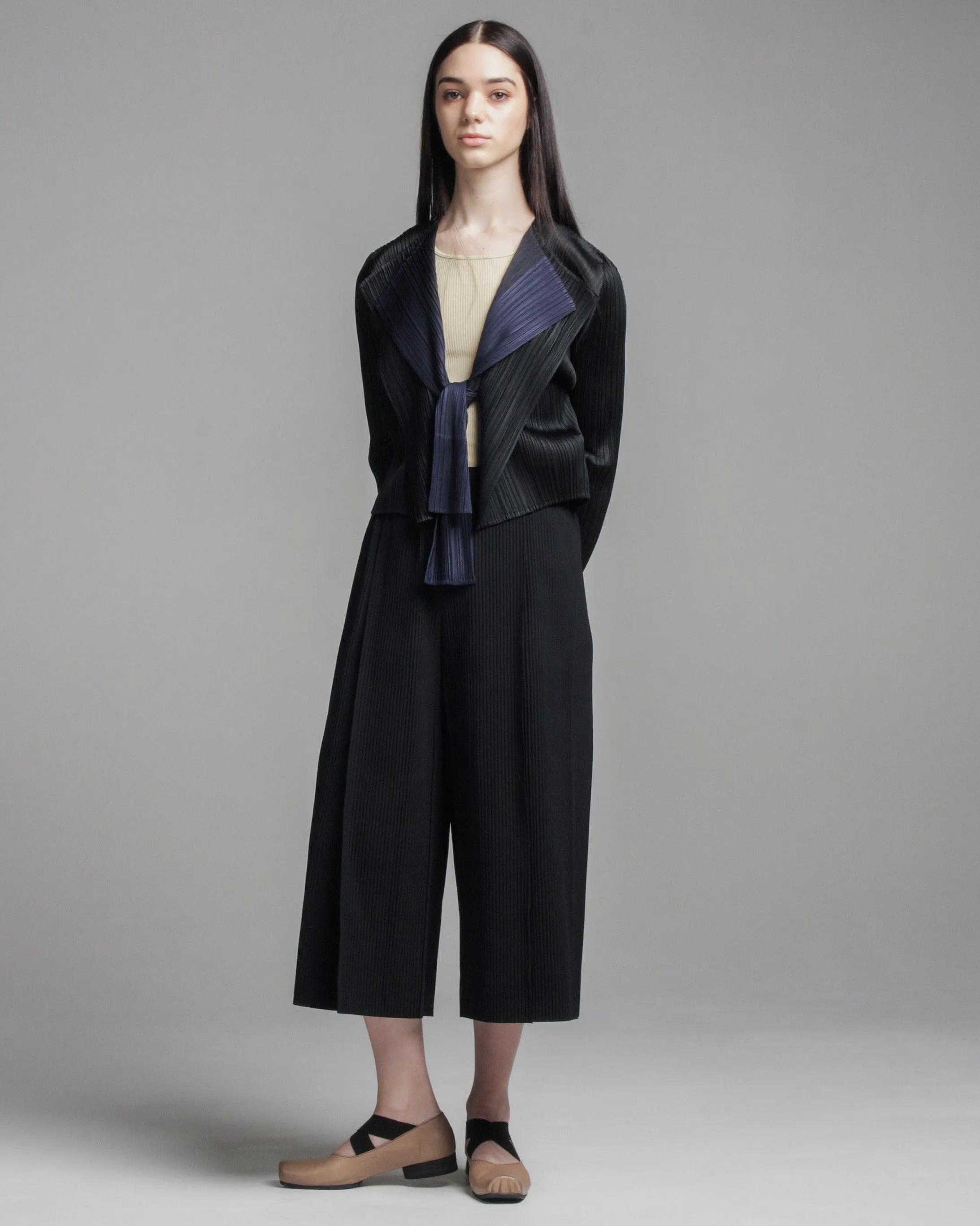 Black Tuck Pleat Pants