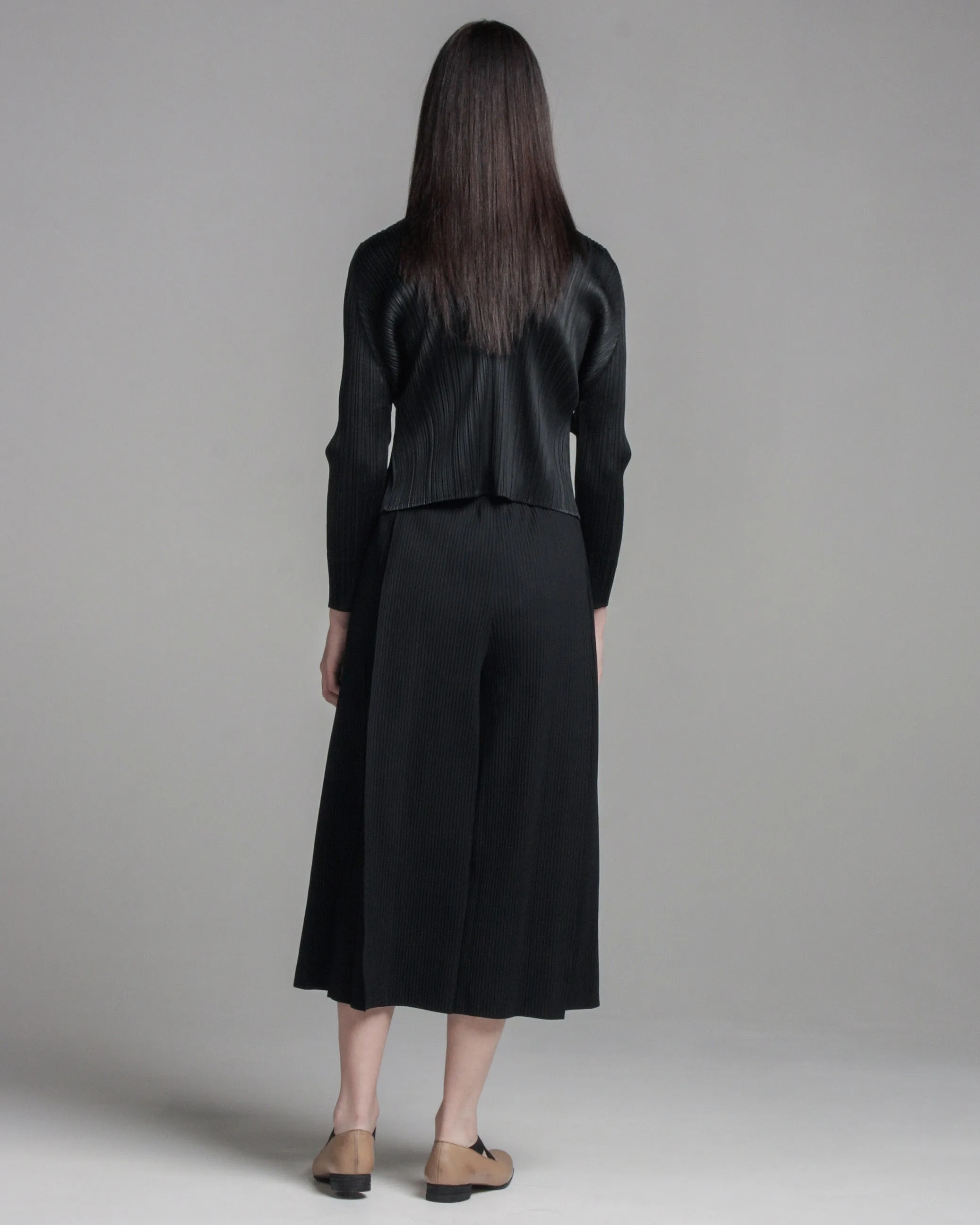 Black Tuck Pleat Pants