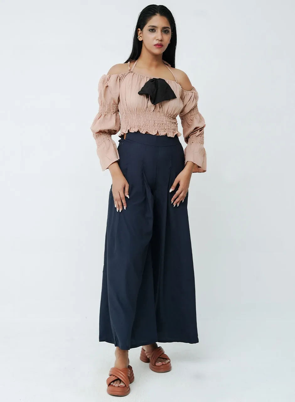 Casual Plazzo - Navy Blue