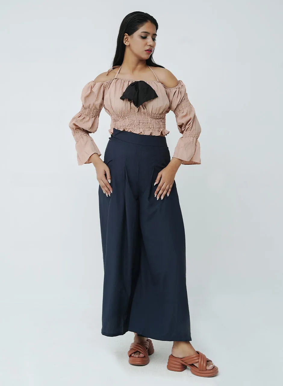 Casual Plazzo - Navy Blue