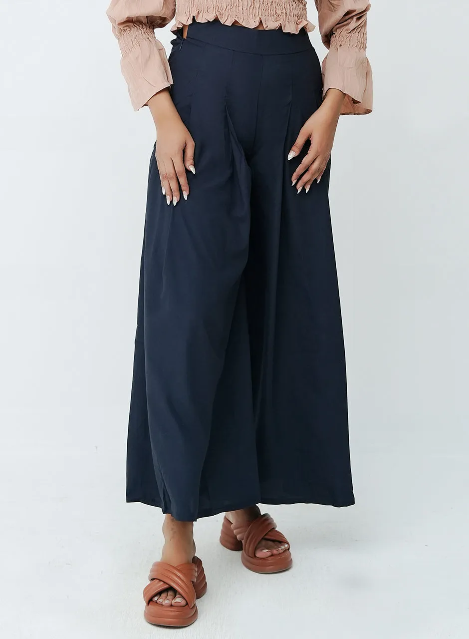 Casual Plazzo - Navy Blue