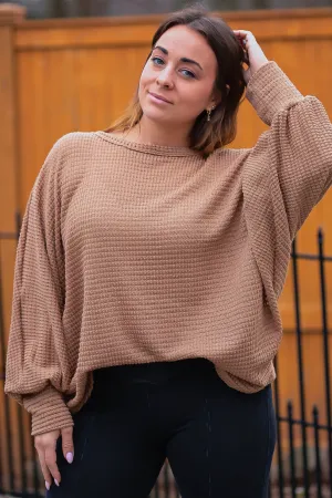 Cocoa Balloon Sleeve Top