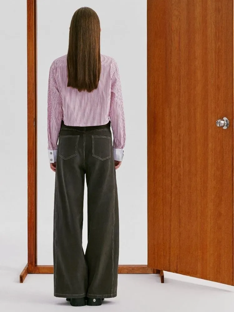 Contrast Color Versatile Striped Shirt