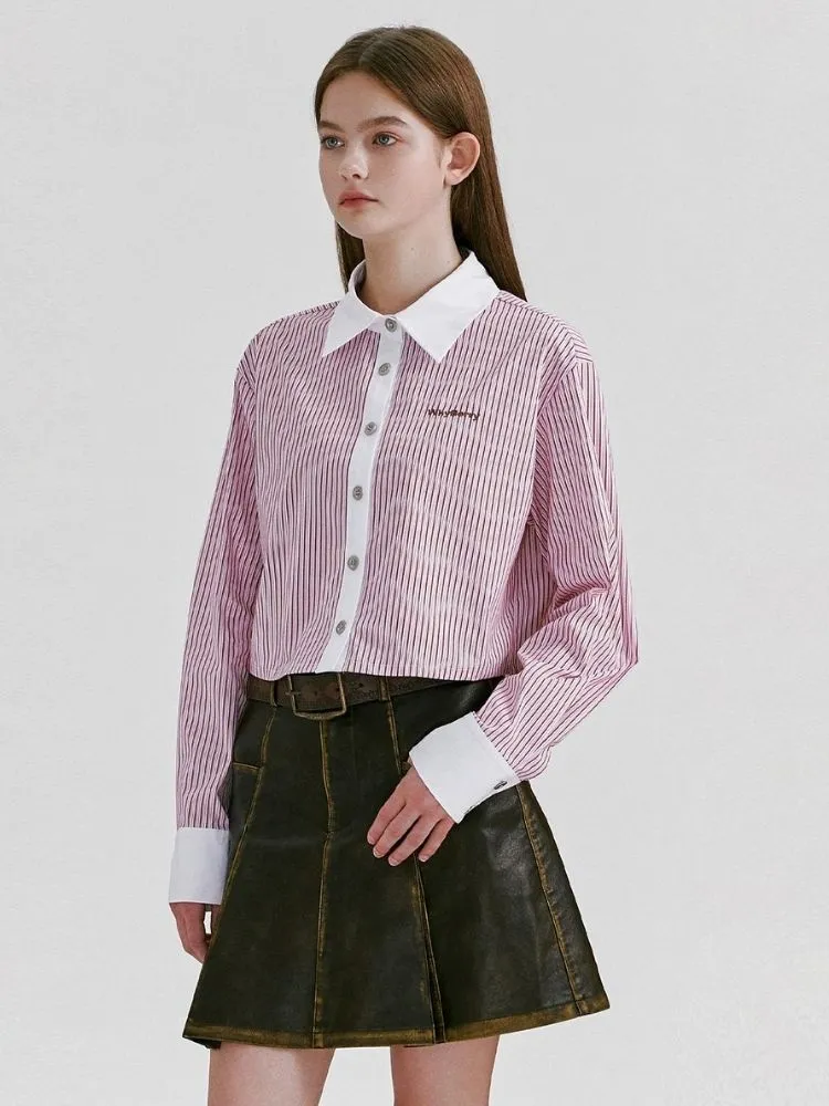 Contrast Color Versatile Striped Shirt
