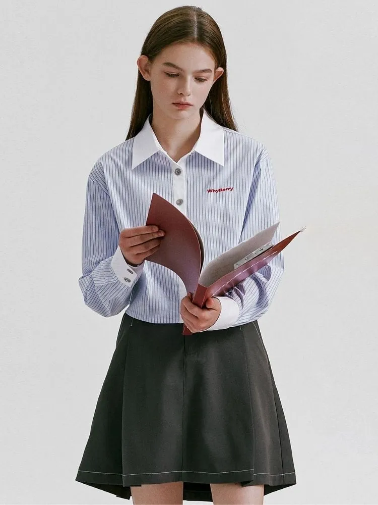 Contrast Color Versatile Striped Shirt