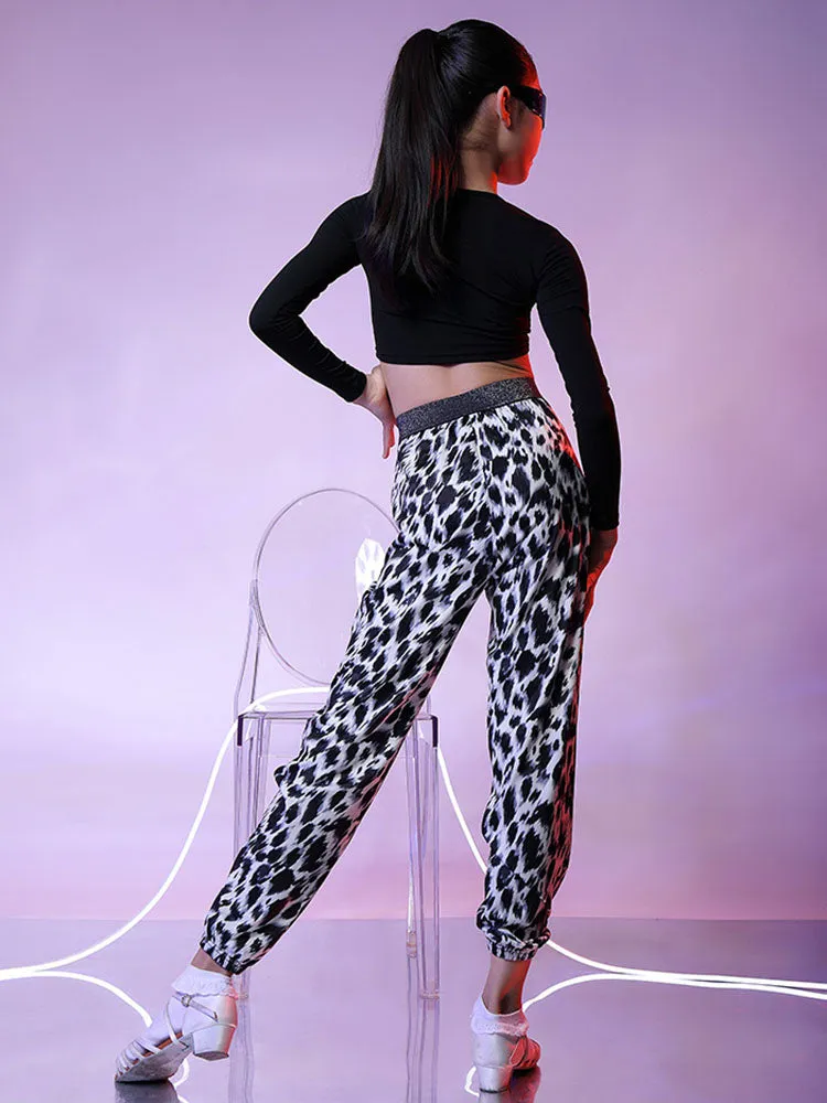 Elastic Waist Hip Pleated Latin Dance Trousers Performance Competition Pants