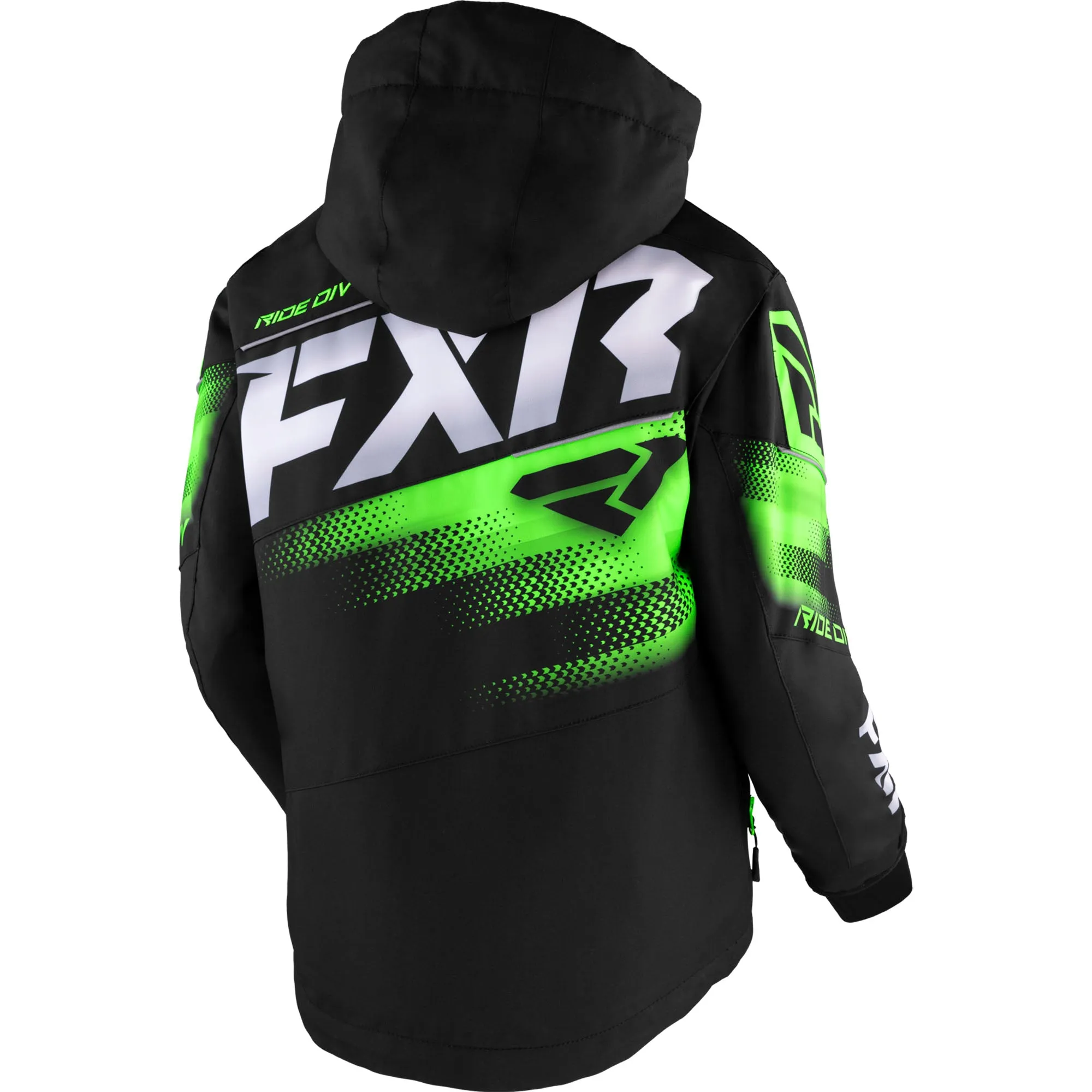FXR Child Boost Snowmobile Jacket Black/Lime