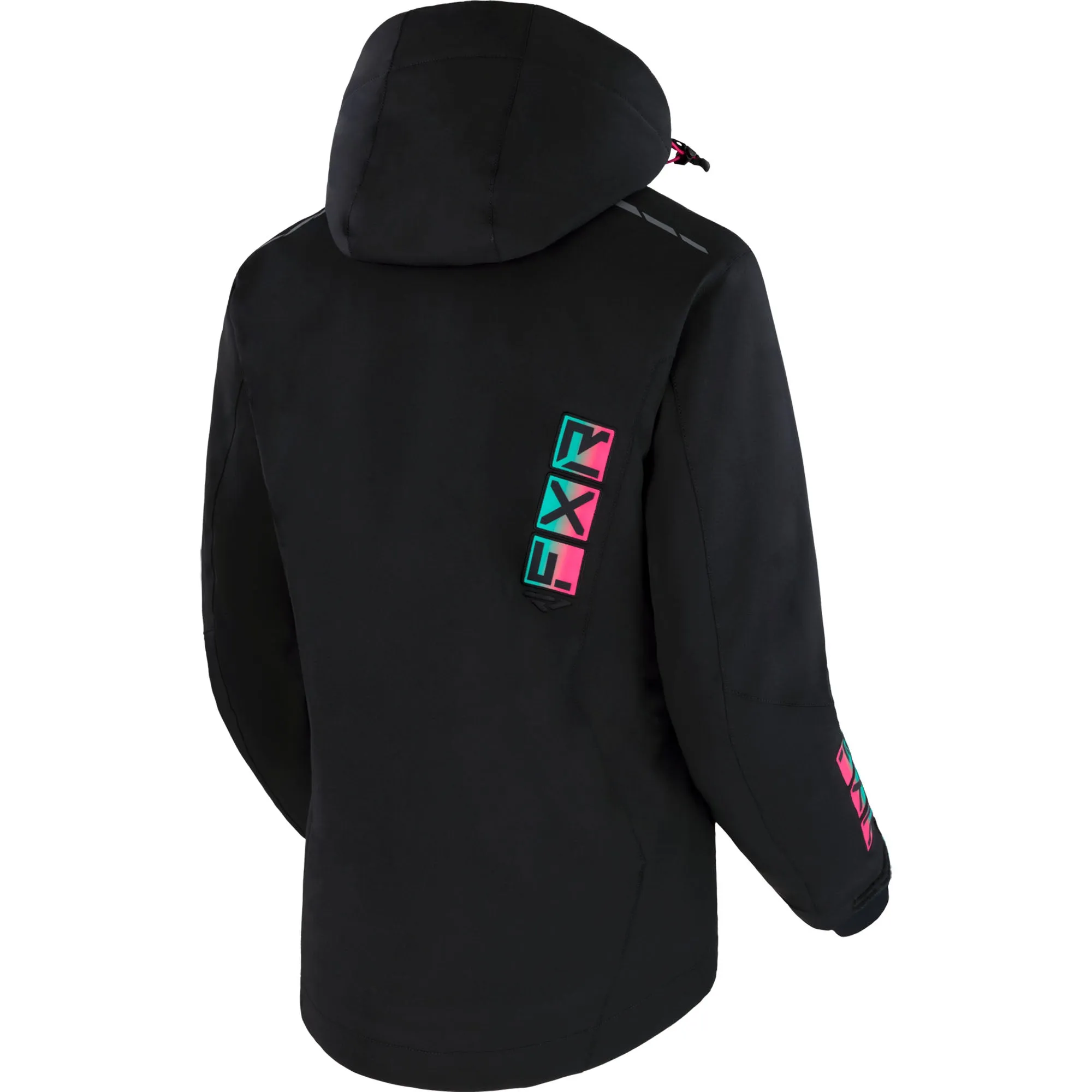 FXR Evo FX Snowmobile Jacket Black/Mint-E Pink Fade