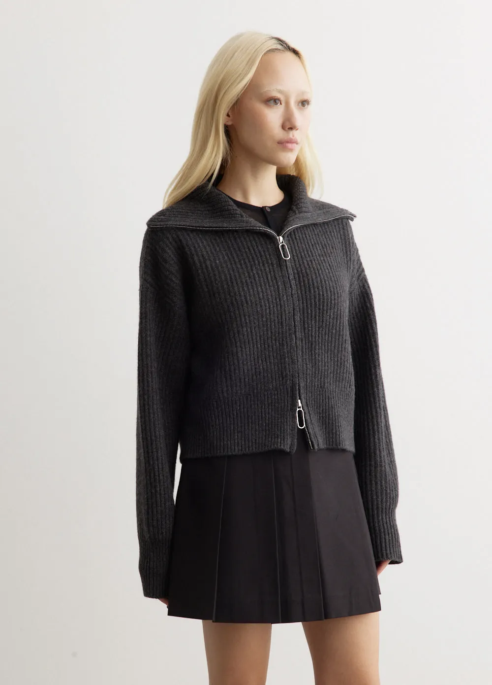 Hope Chunky Rib Zip Knit