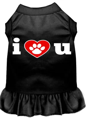 I Heart You Screen Print Dress Black Lg