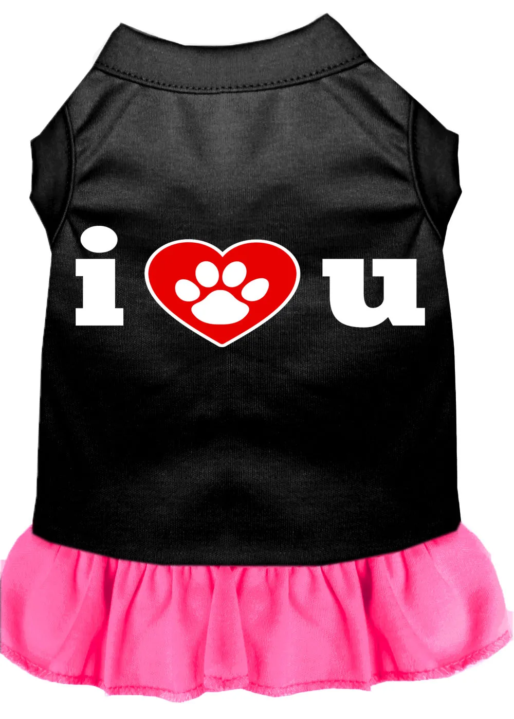 I Heart You Screen Print Dress Black With Bright Pink Xxl