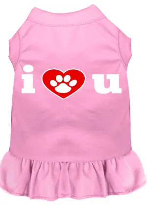 I Heart You Screen Print Dress Light Pink Xl
