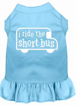 I Ride The Short Bus Screen Print Dress Baby Blue Xl
