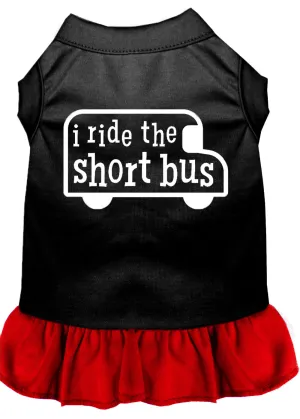 I Ride The Short Bus Screen Print Dress Black With Red Xxl