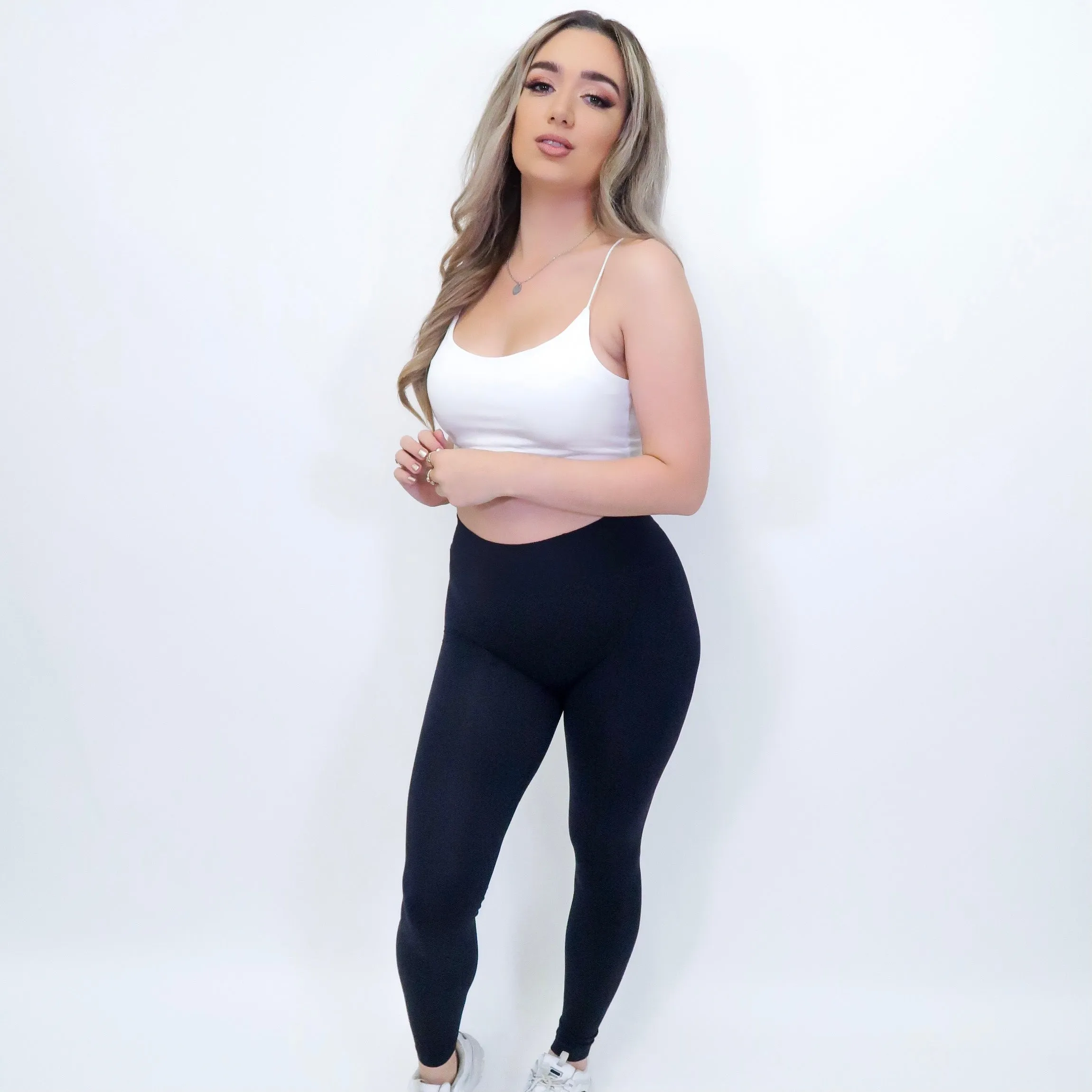 Isobelle Black Basic Seamless High Waist Leggings