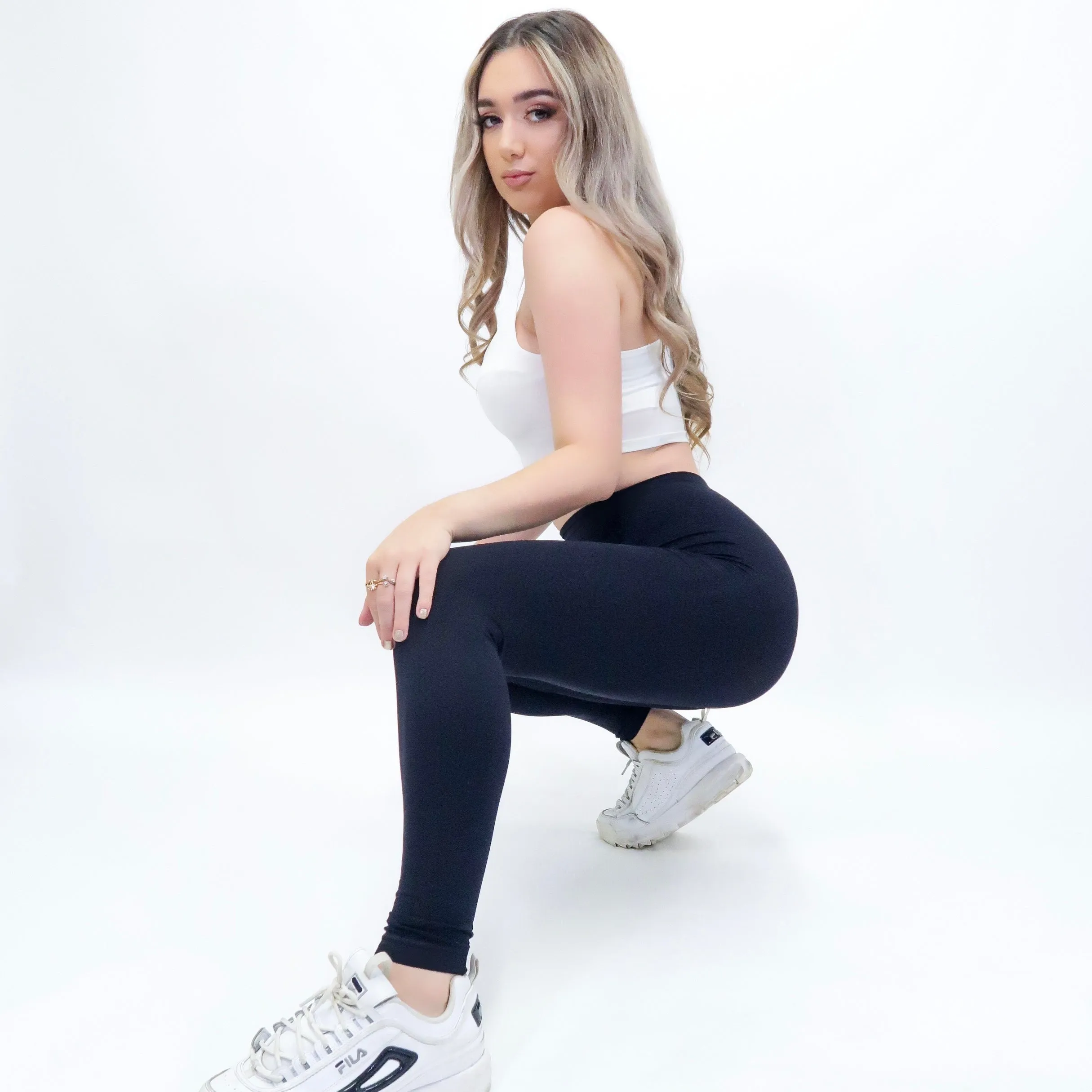 Isobelle Black Basic Seamless High Waist Leggings