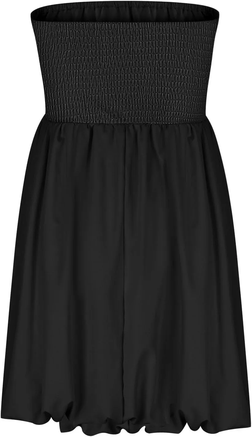 jsaierl Women's Elegant Tube Mini Dress Sleeveless Off Shoulder Puff Bubble Dress 2025 Sexy Cocktail Evening Party Club Dress