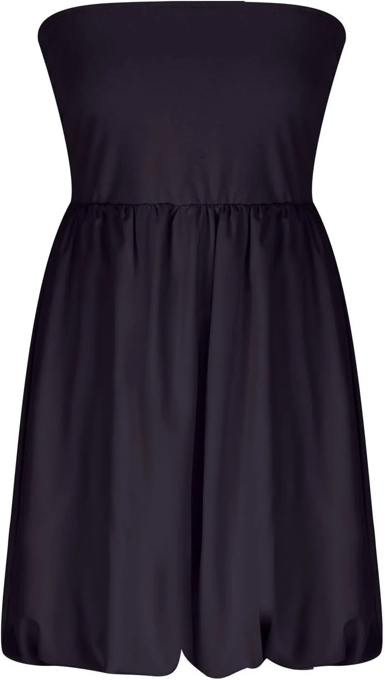 jsaierl Women's Elegant Tube Mini Dress Sleeveless Off Shoulder Puff Bubble Dress 2025 Sexy Cocktail Evening Party Club Dress