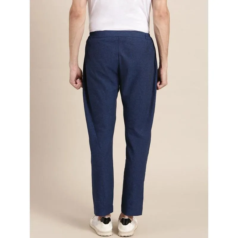Khadi Cotton Men Trouser - Blue