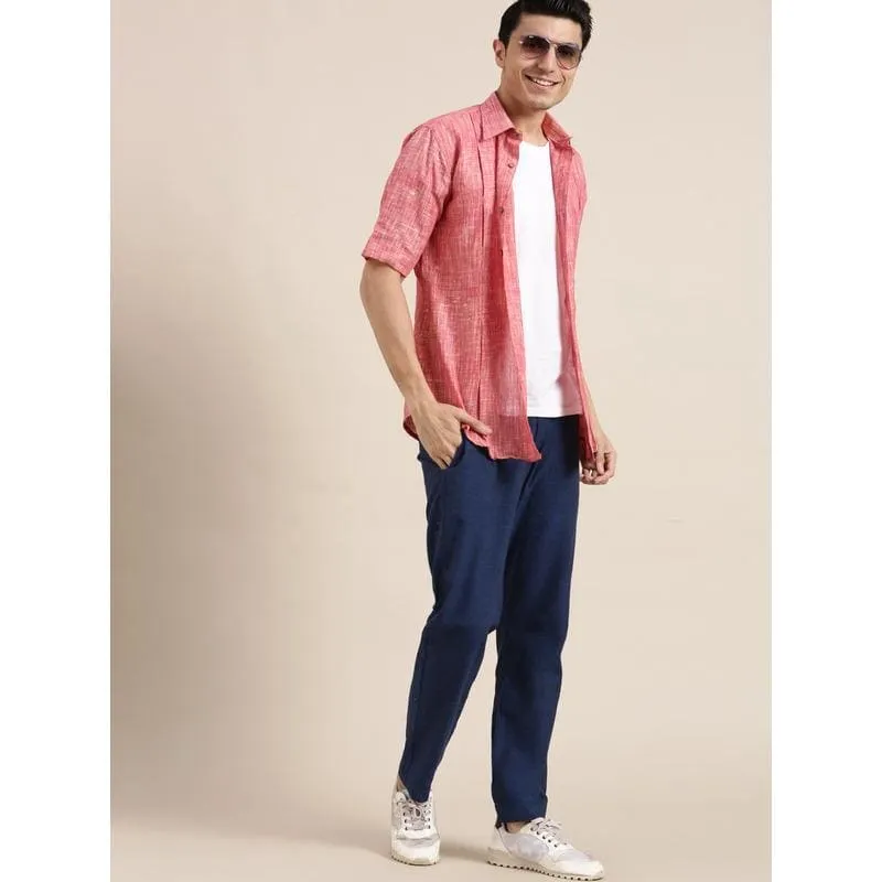Khadi Cotton Men Trouser - Blue