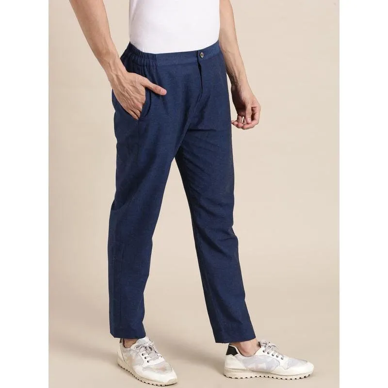 Khadi Cotton Men Trouser - Blue