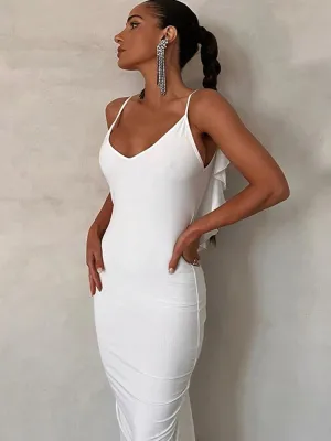 Knitted Open Back Maxi Dress