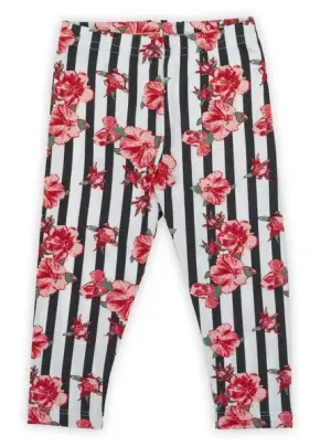 Leggings, girl, flowers, stripes, pink NANA