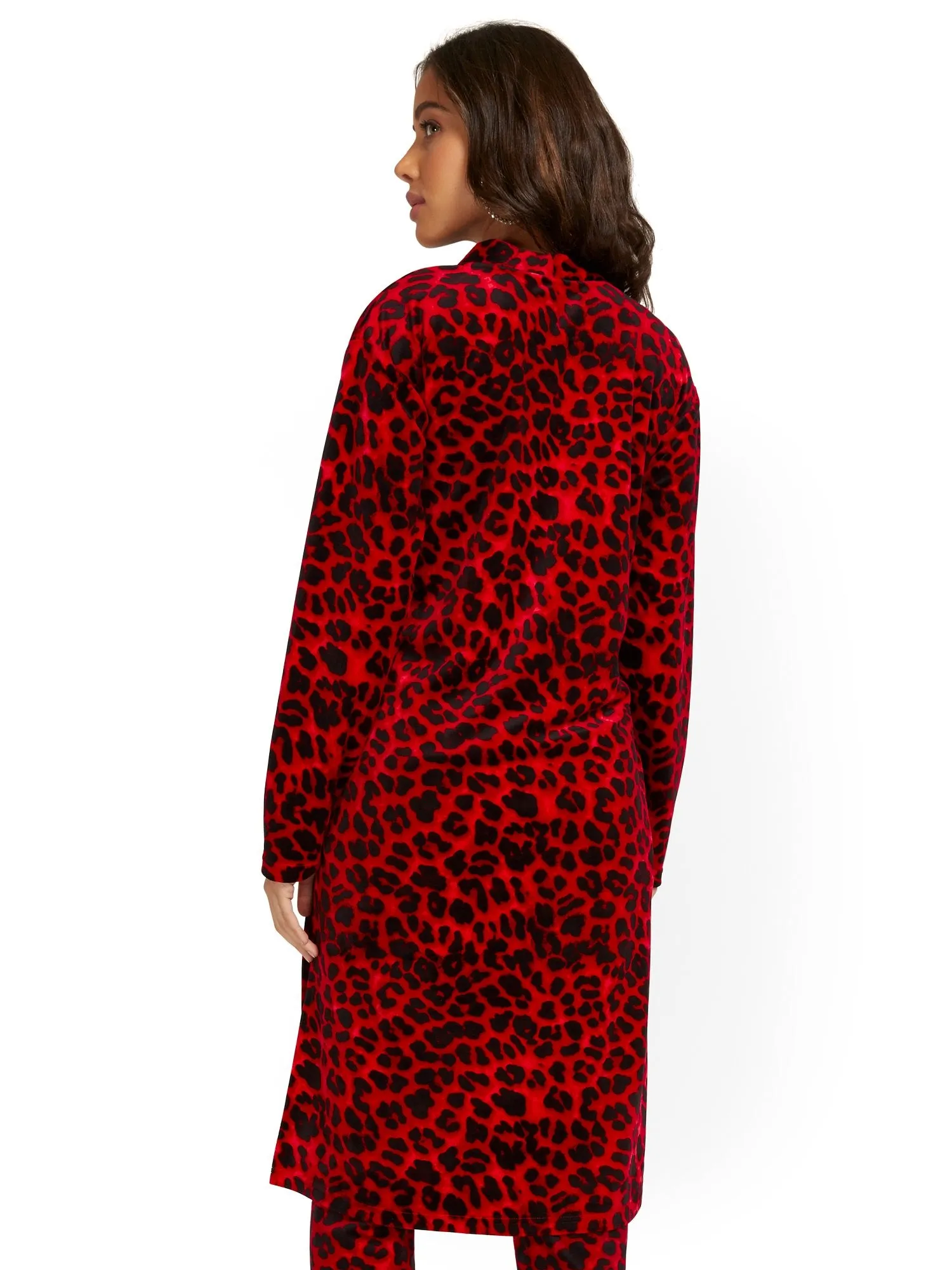 Leopard-Print Velour Duster - Dreamy Velour Collection