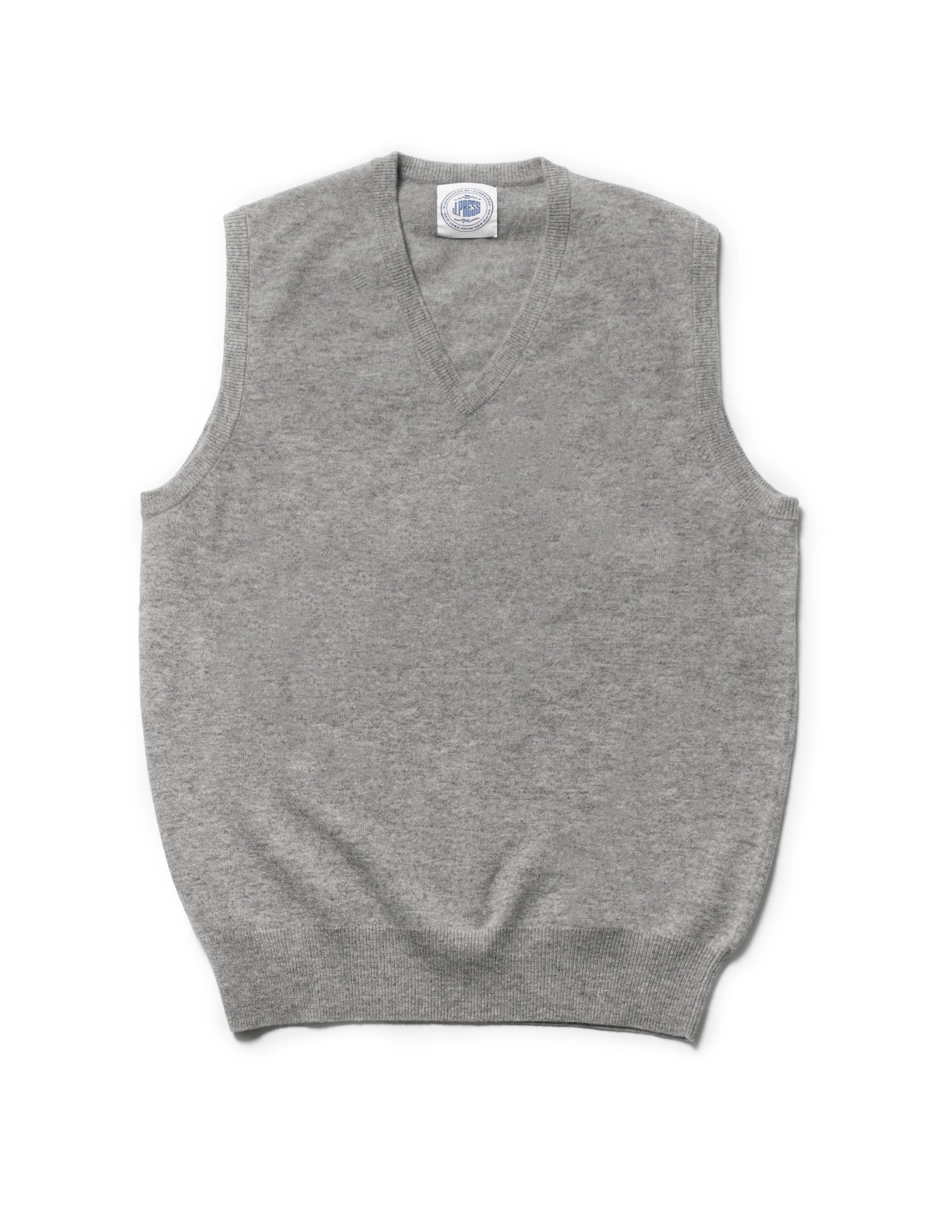 LIGHT GREY LAMBSWOOL V NECK VEST