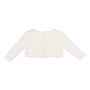 LILETTE  BY LIL LEGS  BY LIL LEGS WINTER WHITE CHUNKY KNIT SHRUG