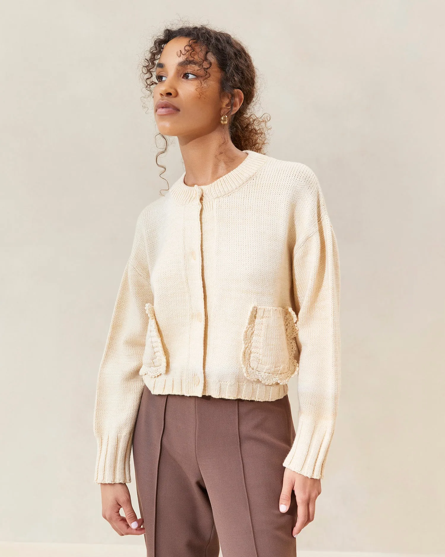Lo Cream Collared Cardigan