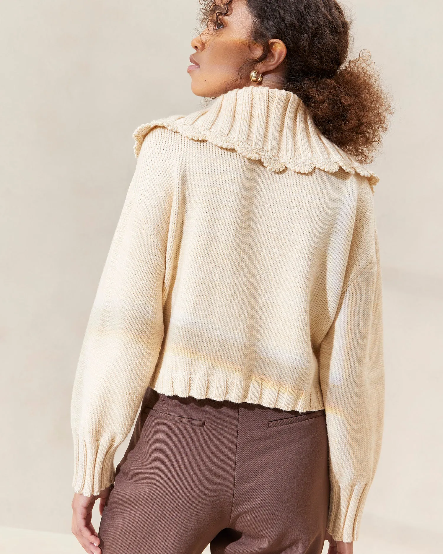 Lo Cream Collared Cardigan