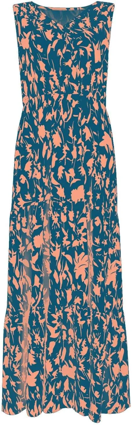 Long Dresses for Women Summer Flowy Dresses Sleeveless Sundresses Beach Aline Dresses 2025 Formal V Neck Wedding Dress