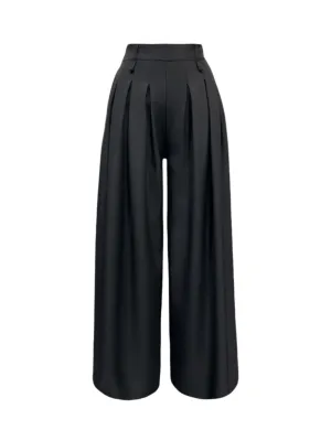 Long Fluid Wide Leg Italian Trousers