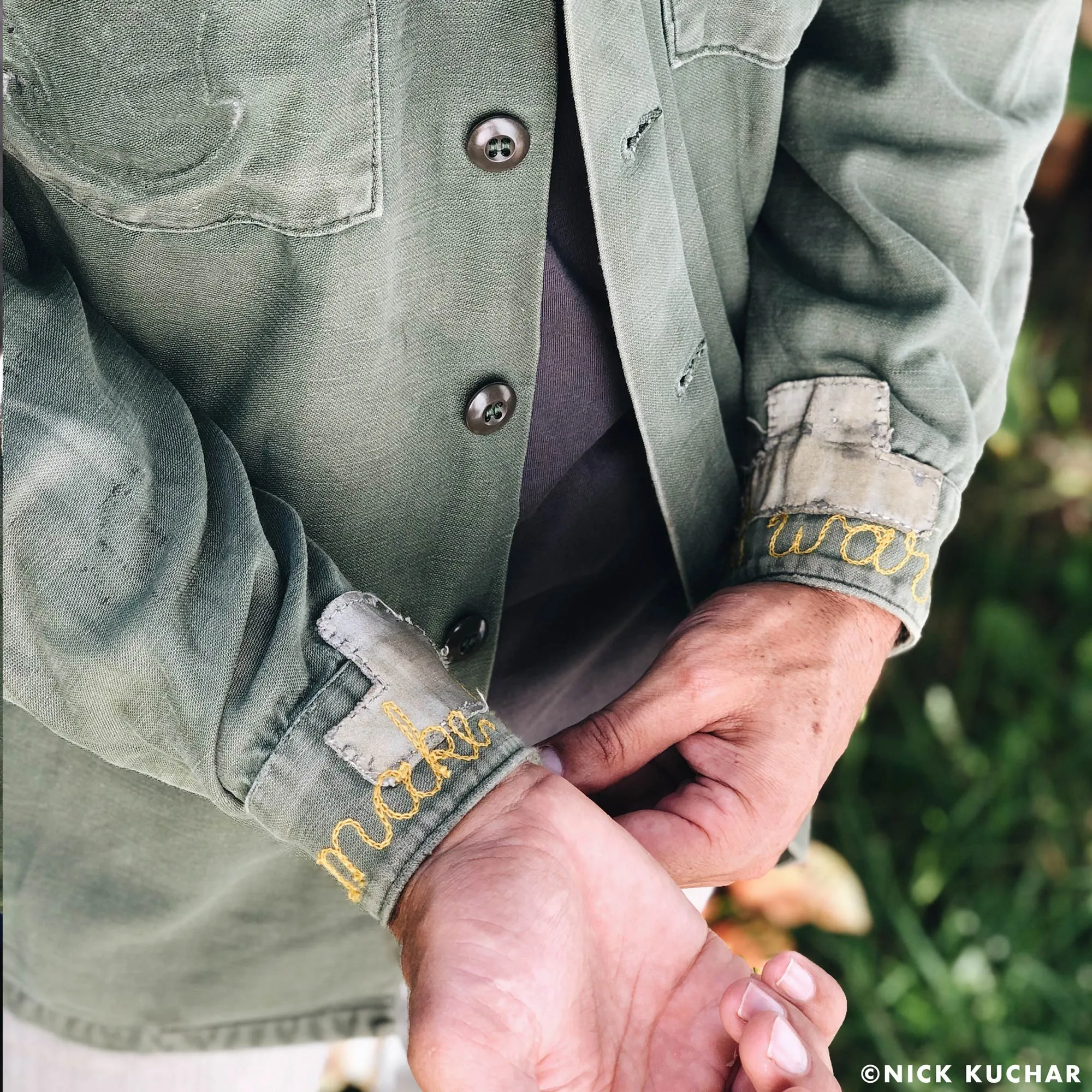 Make Lei Not War- Vintage Chain Stitch Jacket