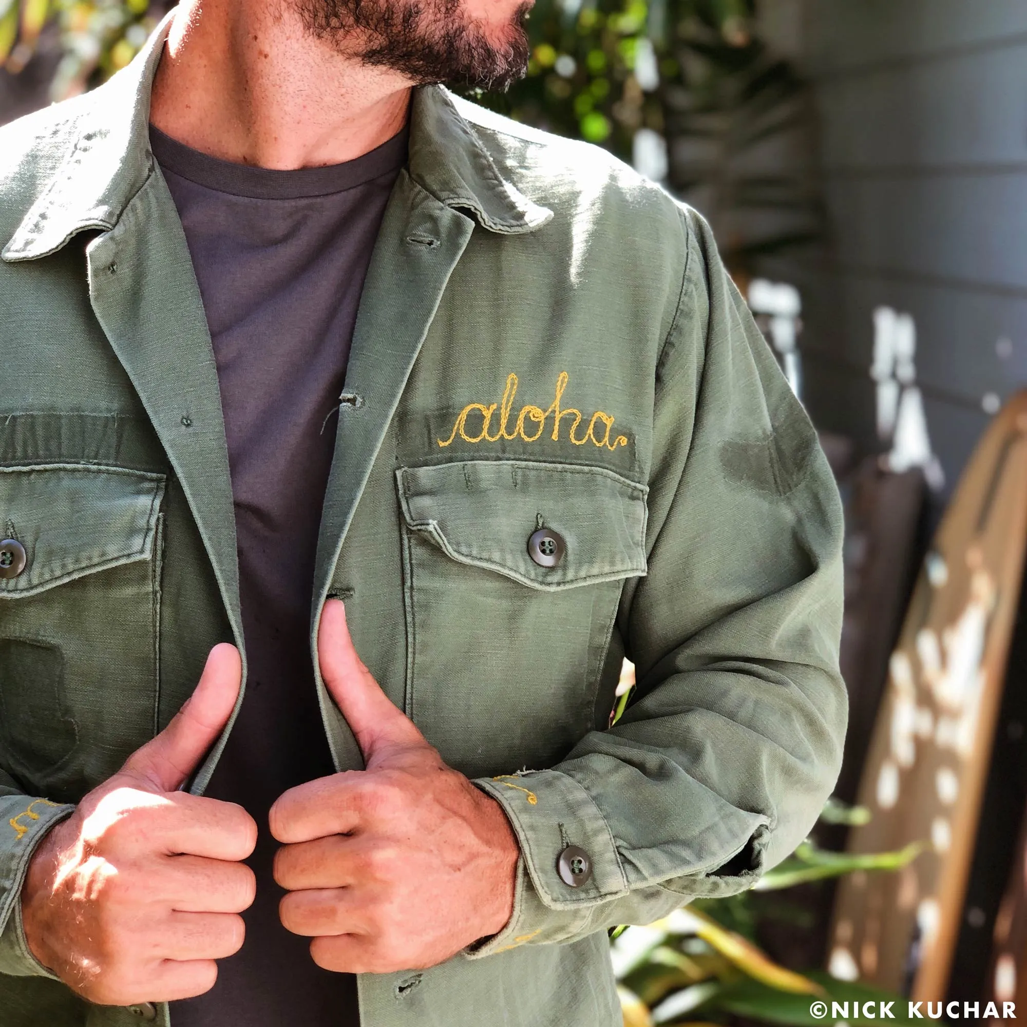 Make Lei Not War- Vintage Chain Stitch Jacket